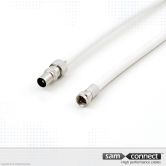 Coax Kabel RG 59, IEC zu F Stecker, 5 m, m/m